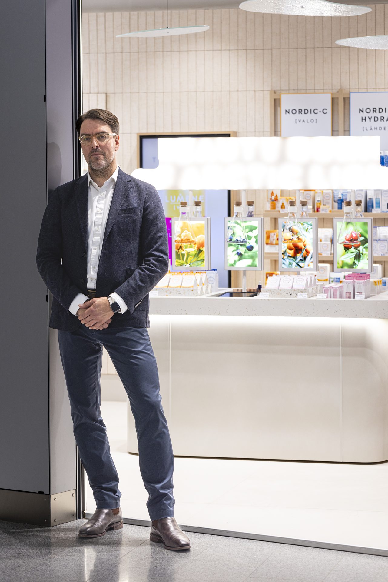 Martti Ala-Jääski at a Lumene airport store